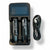 Dual battery charger with two 18500 batteries and USB charging cable