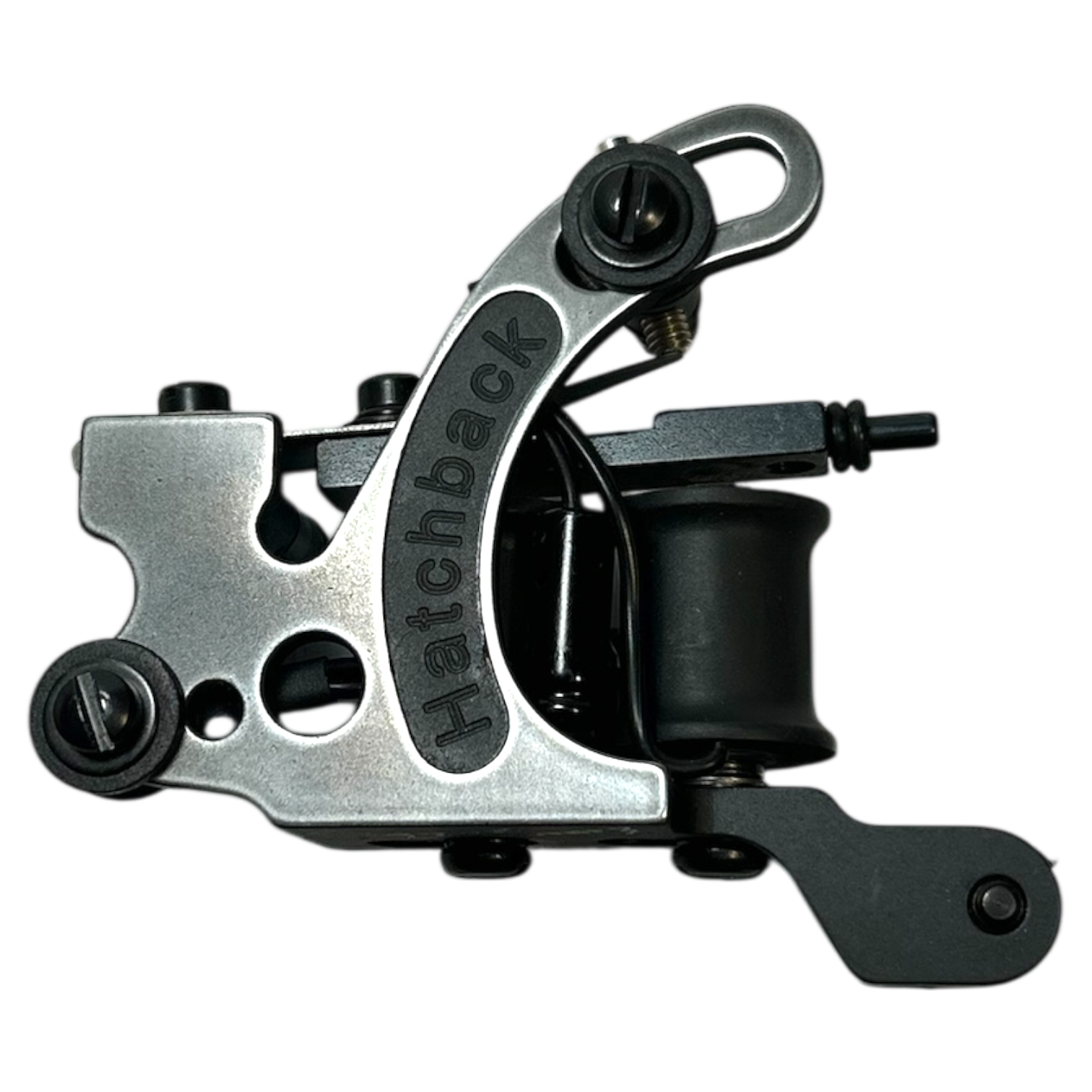 Hatchback Irons Hatchomatic two-tone power liner tattoo machine built for 5–18 round liners