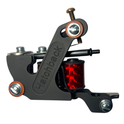 Hatchback Irons Sledge color packer tattoo machine with red coils